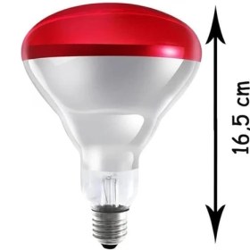 Resim 250W Infrared Kırmızı Ampul E27 Isıtıcılı Lamba Kırmızı Işık 