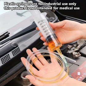 Resim Büyük Plastik Yağ Ölçüm Syringeleri, Sıvı Yağ Çıkarımı, Besin Ölçümü, Dolumlar ve Sulama için Tasarlanmış, İki Adet Paketinde Satılır 
