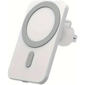 Resim Cordial Magsafe Uyumlu 15w Manyetik Araba Şarj Cihazı Beyaz Hızlı Şarj Ve Emme Kupası Iphone 15 14 13 