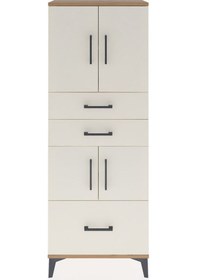 Resim Arges Dolap 3 Raflı 3 Çekmeceli 4 Kapaklı 60x30x163 Çam-aytaşı Çam 