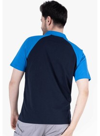 Resim Polo Yaka Fermuarlı T-shirt Lacivert - Saks Mavi Lacivert 