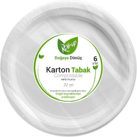 Resim Roll-Up Doğaya Dönüş Karton Tabak 6'lı 22 cm 