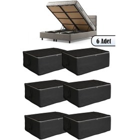 Resim Adarya Home 6 Adet - Düz Büyük Boy Bazaaltı Ve Çekyat Hurç 60 X 40 X 22 Cm Gri 