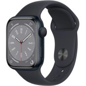 Resim Apple Watch Series 8 Gps 41MM Midnight Aluminium Case With Midnight Sport Band - Regular MNP53TU/A 