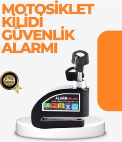 Resim Alarm Sensörlü Disk Kilidi Motosiklet Scooter Bisiklet Güvenlik Çok Renkli 