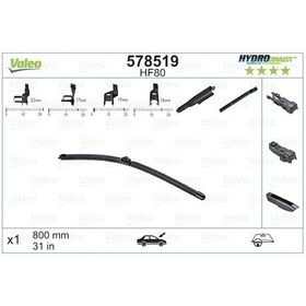 Resim VALEO 578519 Silecek Supurgesi On Muz Tip 800Mm Hf80 (Hydroconnect Coklu Baglanti) / (X1) 1611349580 (WE264239) 