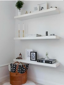 Resim Doğal Ahşap 20x100x4 Cm 3'lü Gizli Bağlantılı Raf Ahşap 