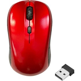 Resim Wozlo WZ-2818 Wireless 1600 Dpı Kablosuz Optik Mouse Rubber Kaplama - Kırmızı 