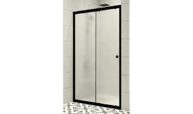 Resim Durul Duşakabin Ön Cephe 4mm Siyah Buzlu Yükseklik 180 cm - 156 cm 