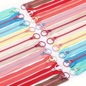 Resim 20 adet Renkli #3 Fermuarlar Kaldırma Halkaları ile - DIY Dikiş, Uyum ve El Sanatları için 10 Canlı Renk (Pembe, Kırmızı, Sarı, Mavi, Yeşil, Mor, Turuncu, Pembe) - Yastık, Çanta ve Giysiler için Dayanıklı Plastik Reçine Fermuarlar 