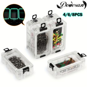 Resim Dovesun 4/6/8 Parça Balıkçılık Çantası, Yem ve Kanca Saklama Kabı, İşlevsel Ekipmanlar Şeffaf Karanlık ışığa duyarlı ürün 