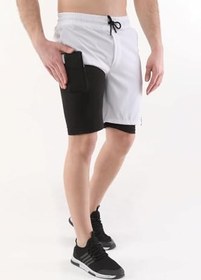 Resim Ghassy Co. Erkek Running Hızlı Kuruma Micropolyester Arka Fermuar Cepli Ve Havlu Halkalı Antrenman Futbol Fitness Kısa Taytlı Şort 