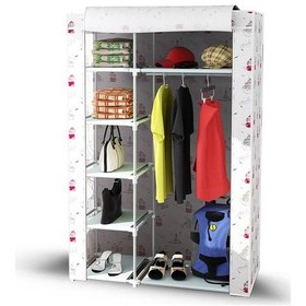 Resim Sepet38 Tek Yandan Raflı Plastik Borulu Bez Dolap - Renk Renk 