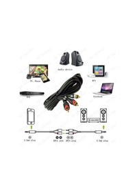 Resim Yüksek Kalite 3.5mm Erkek to 2RCA Erkek Ses Kablosu 10Metre 