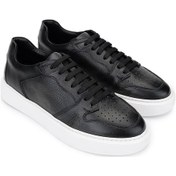 Resim Tamer Tanca Erkek Hakiki Deri Siyah Sneakers & Spor Ayakkabı 1093 054 Erk Ayk Y25 Sıyah Alk Siyah 