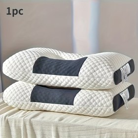 Resim Yan ve Sırt Uyuyanlar İçin 1 Adet Ergonomik Boyun Desteği Yastığı - 3D Dikişli Nefes Alabilen Polyester Yatak Yastığı, Şekilli Dikişli Yüzey, Dayanıklı Yumuşak Boyun Kemiği Koruma ve Duruş Desteği, Boyun ve Uyku Konforu İçin İdeal Noel Hediyesi, Uyku İçin Yastıklar, Rahat Uyku, Şekilli Dikişli Tasarım, Yüksek Kaliteli Dikiş, Yan Uyuyanlar İçin Yastık, Sırt Uyuyucular İçin Destek, Noel İçin En İyi 