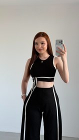 Resim Hadise Crop Bağlama Takım Siyah 
