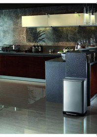 Resim Primanova E-Cube Paslanmaz Çelik Pedallı Çöp Kovası 30 Lt D-14679 Mat 