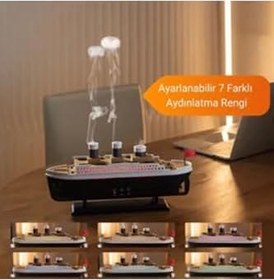 Resim Vothoon Titanic Gemi Hava Nemlendirici Işıklı Fonksiyonlu Buhar Makinesi Kumandalı 