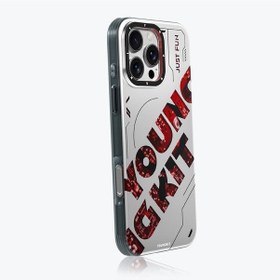 Resim İphone Uyumlu 16 Pro Max Kılıf Magsafe Şarj Özellikli Airbagli Çift Katmanlı Youngkit Future Serisi Kırmızı 