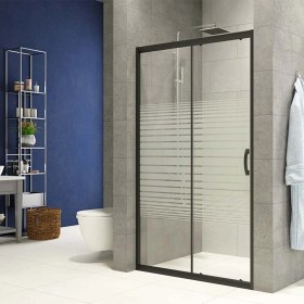 Resim Durul Duşakabin Ön Cephe Siyah 5mm Çizgili Yükseklik 190cm 