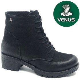 Resim Venüs Yurs Hakiki Deri Kaymaz Taban Ortopedik Kadın Postal Bot Siyah 