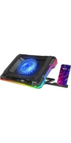 Resim Storemax S49 Cyclone Laptop Soğutucu Rgb Renkli Oyunculara Özel 2 USB Port 140MM Fan 14-19INÇ 