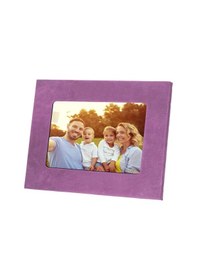 Resim Gerçek Deri Masaüstü Fotoğraf Çerçevesi, 22x17cm 15x10 Foto Antik Mor 