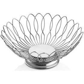 Resim Paslanmaz Yuvarlak Ekmek Ve Meyve Sepeti 24Cm 