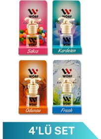 Resim Wörf 4'lü 8 Ml Oto Ayna Kokusu Sakız, Odunsu, Fresh, Kardelen 