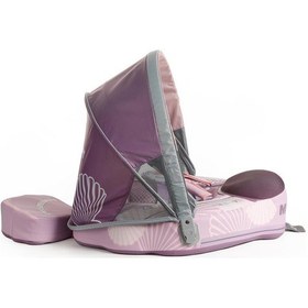 Resim Mambobaby Yüzme Simidi - Purple Seashell, Emniyetli, Gölgelikli Ve Ayak Destekli 