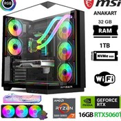 Resim Xaser Queen X2 R7-5700X 32 GB 1 TB M.2 NVMe SSD 16 GB RTX5060Ti Free Dos Masaüstü Oyuncu Bilgisayarı 