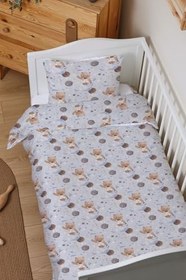 Resim Organik Çarşaflı Bebek Nevresim Takımı (100x150) - Uzayda Ayı 100 x 150 