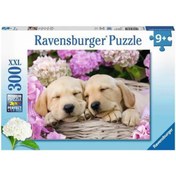Resim Ravensburger 300 Parça Puzzle Sepetteki Tatlı Köpekler 132355 