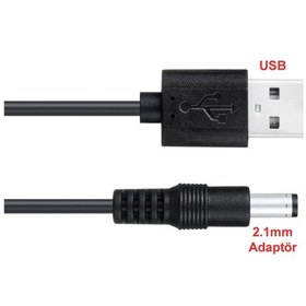 Resim Usb 5v To 5.5x2.1mm Adaptör Çevirici Kablo 1.8 Metre Güç Kablosu Kamera Tablet Cep Telefonu 