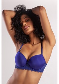 Resim Lenaca Garland Big Size Plunge Bra, Saks Mavi Konforlu Ve Şık Sütyen Çok Renkli 