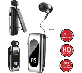 Resim Mtl Makaralı Bluetooth Kulaklık Digital Göstergeli Çift Telefon Destekli MT- A982 