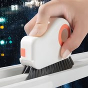 Resim 2'si 1 arada pencere rayı temizleme fırçası, sökülebilir kapı ve pencere oluk fırçası, cam köşe kazıyıcı, plastik boşluk temizleyici, dayanıklı plastik, oturma odaları, yatak odaları, dış mekanlar, tuvaletler, mutfaklar vb. için uygun 