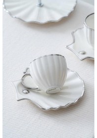 Resim Acar Shelly Silver 2 Kişilik Standlı Mini Pasta Ve Kahve Fincan Takımı Kaı-07649 Altın 