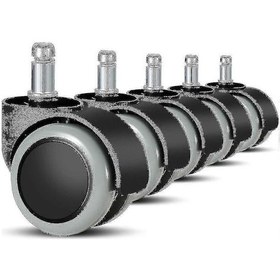 Resim 5'li Ofis Koltuğu Tekerlekleri 11 Mm/22 Mm Oyuncu Koltukları, Döner Koltuklar Ve Sert Zeminler İçin Yedek Tekerlekler Diğer 