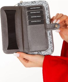 Resim Tuldar Kadın Deri Desenli Telefon Kağıt Para Bölmeli Kartlık Ve Cüzdan Tul554 - Gümüş Gümüş 