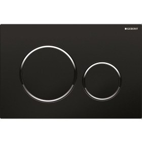 Resim Geberit Sigma20 Kumanda Kapağı, Çift Basmalı, Siyah/mat Siyah - 115.882.dw.1 