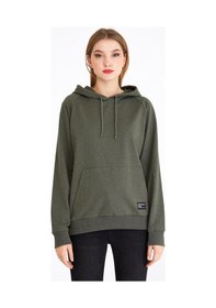 Resim Comeor Kadın Haki Basic Kapüşonlu Regular Fit Rahat Sweatshirt 001 