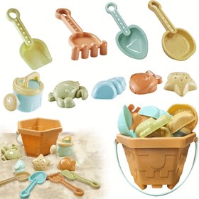 Resim Weiff 10 parçalı Çocuk Plaj ve Kum Havuzu Oyuncak Seti, Dayanıklı Plastik Oyun Kürekleri, Kepçeler, Kovalar, Açık Hava Oyunları ve Yaratıcı Eğlence İçin Kalıplar 