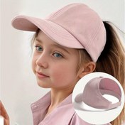 Resim 1 Hafif Pembe At Kuyruğu Beyzbol Şapkası Kızlar İçin, 3-6 Yaş - Nefes Alabilen Polyester, Güneş Koruma & Makinede Yıkanabilir - Günlük Dış Aktiviteler İçin İdeal, Kızlar Şapkası 