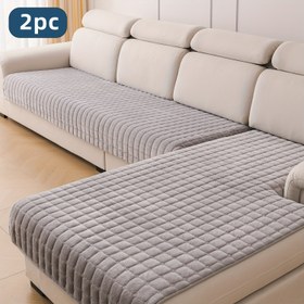 Resim 2 adet çok boyutlu seçenekli kaymaz parçacık tasarımlı peluş kare desenli kanepe yastığı, yatak odası, ofis ve oturma odası için ev dekorasyonu ve koltuk koruma 