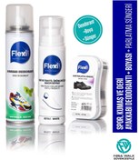 Resim FLEXİCARE Spor Deri Ve Kumaş Beyaz Ayakkabı Boyası 75 Ml. & Ayakkabı Deodorantı & Parlatma Süngeri 