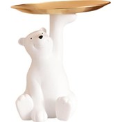 Resim Ximistore9 Ayakkabı Merdiveni Ve Masa Üzeri Anahtar Saklama Tepsisi - Fun Resin Ve Metal Ayı Şekilli Organizer 