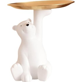 Resim Ximistore9 Ayakkabı Merdiveni Ve Masa Üzeri Anahtar Saklama Tepsisi - Fun Resin Ve Metal Ayı Şekilli Organizer 