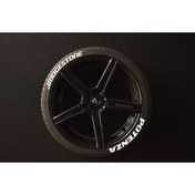 Resim bombtire Bridgestone Potenza Beyaz Kalıcı Lastik Yazısı Bridgestone Potenza Sticker 4 Kit 